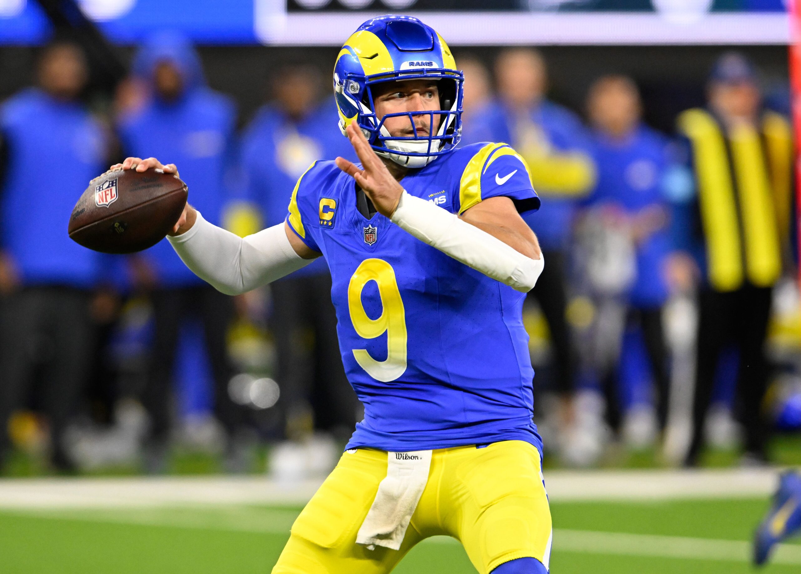 Matthew Stafford, Los Angeles Rams, NFL, quarterback, contract, deal, salary, trade rumors, Las Vegas Raiders, New York Giants, Tom Brady, NFL Combine, Peter Schrager, Super Bowl, Eagles, 2025 season, Ian Rapoport, OverTheCap, NFL highest-paid quarterbacks, AAV
