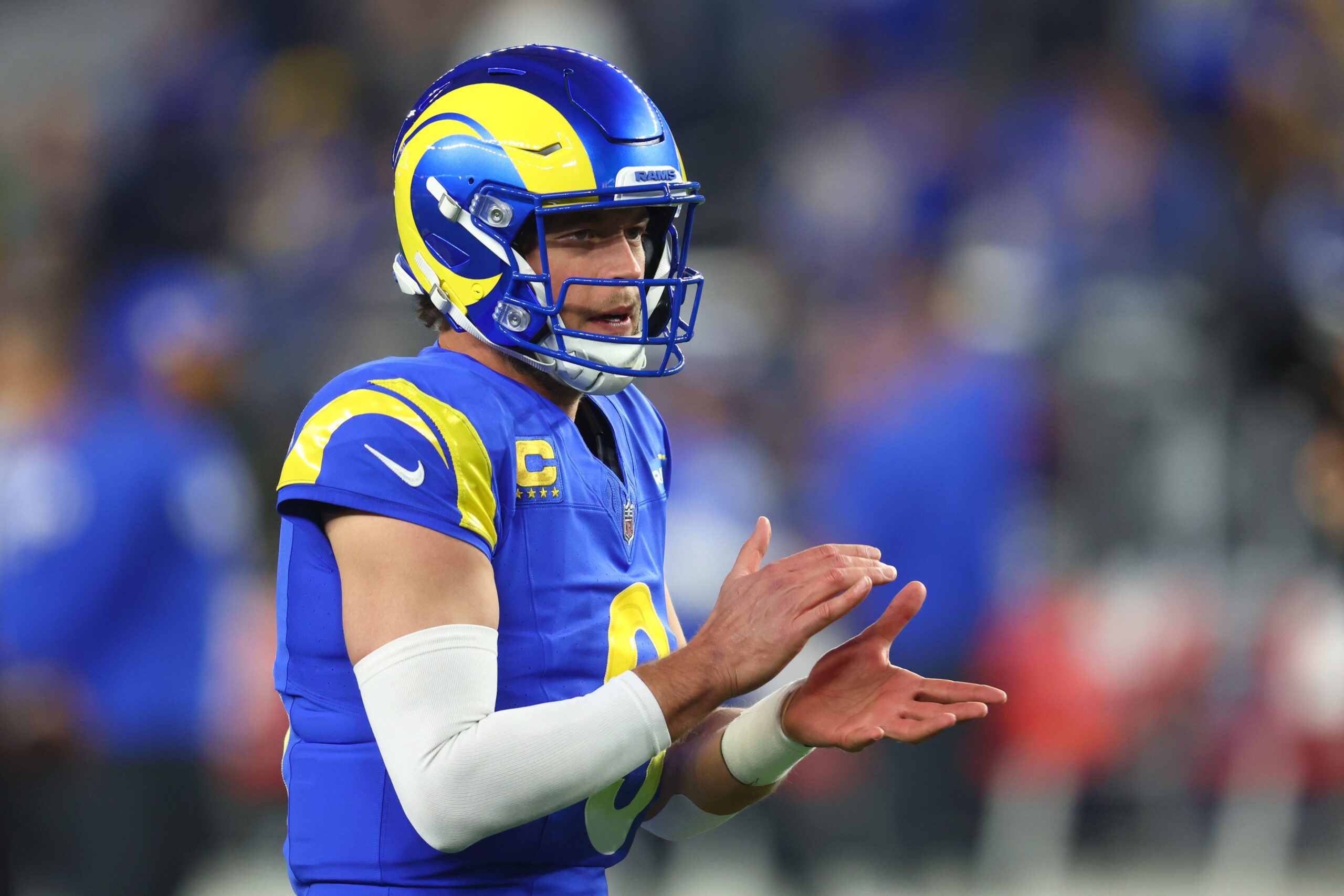 Matthew Stafford, Los Angeles Rams, contract extension, NFL, quarterback, Les Snead, Super Bowl, free agency, contract negotiations, Rams, Tyler Dragon
