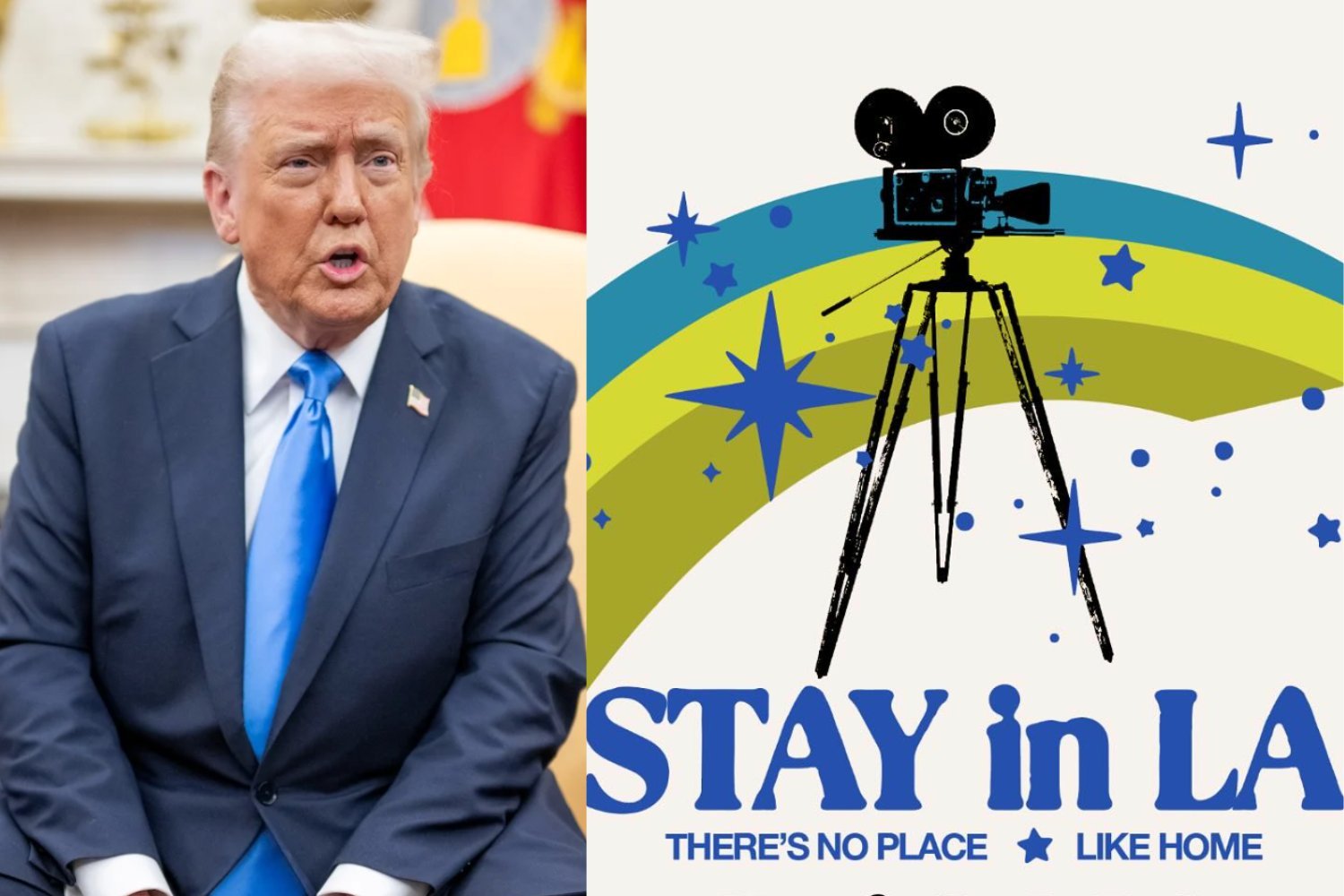 Donald Trump, film industry, tariffs, international film production, Hollywood, Gavin Newsom, California, Stay in LA, SAG-AFTRA, film tax credits, movie production, US economy, American workers, film permits
