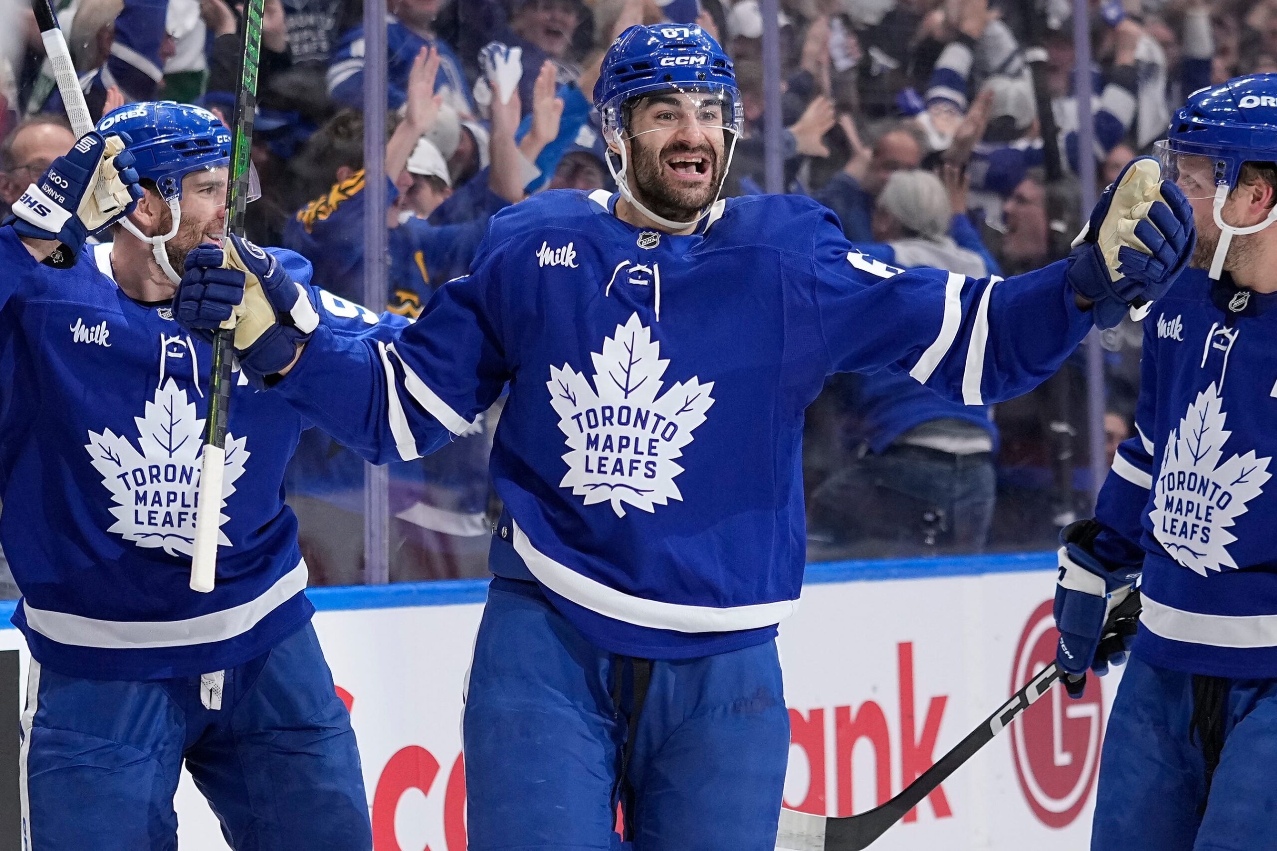 Toronto Maple Leafs, Florida Panthers, NHL Playoffs, Game 1, William Nylander, Matthew Knies, Chris Tanev, Anthony Stolarz, Joseph Woll, Sergei Bobrovsky, Seth Jones, Eetu Luostarinen, Uvis Balinskis, Sam Bennett, Hockey, Second Round, Scores, Highlights, 2025 NHL Playoffs
