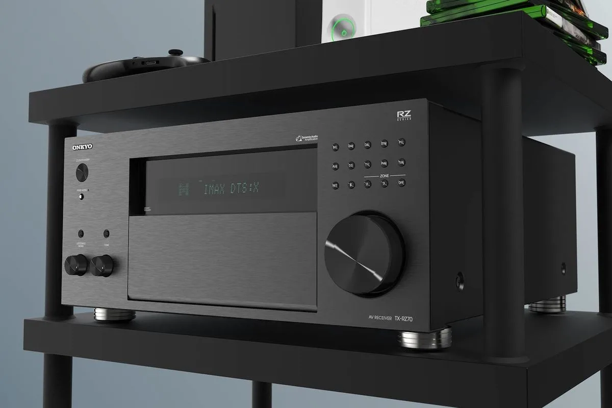 Onkyo TX-RZ70, AV receiver, home theater, amplifier, Dirac Live, HDMI 2.1, HDR10+, Dolby Vision, gaming, PS5, Xbox Series X, audiophile, DSD, FLAC, ALAC, WAV, French Days, Son-Video.com, deal, sale, review
