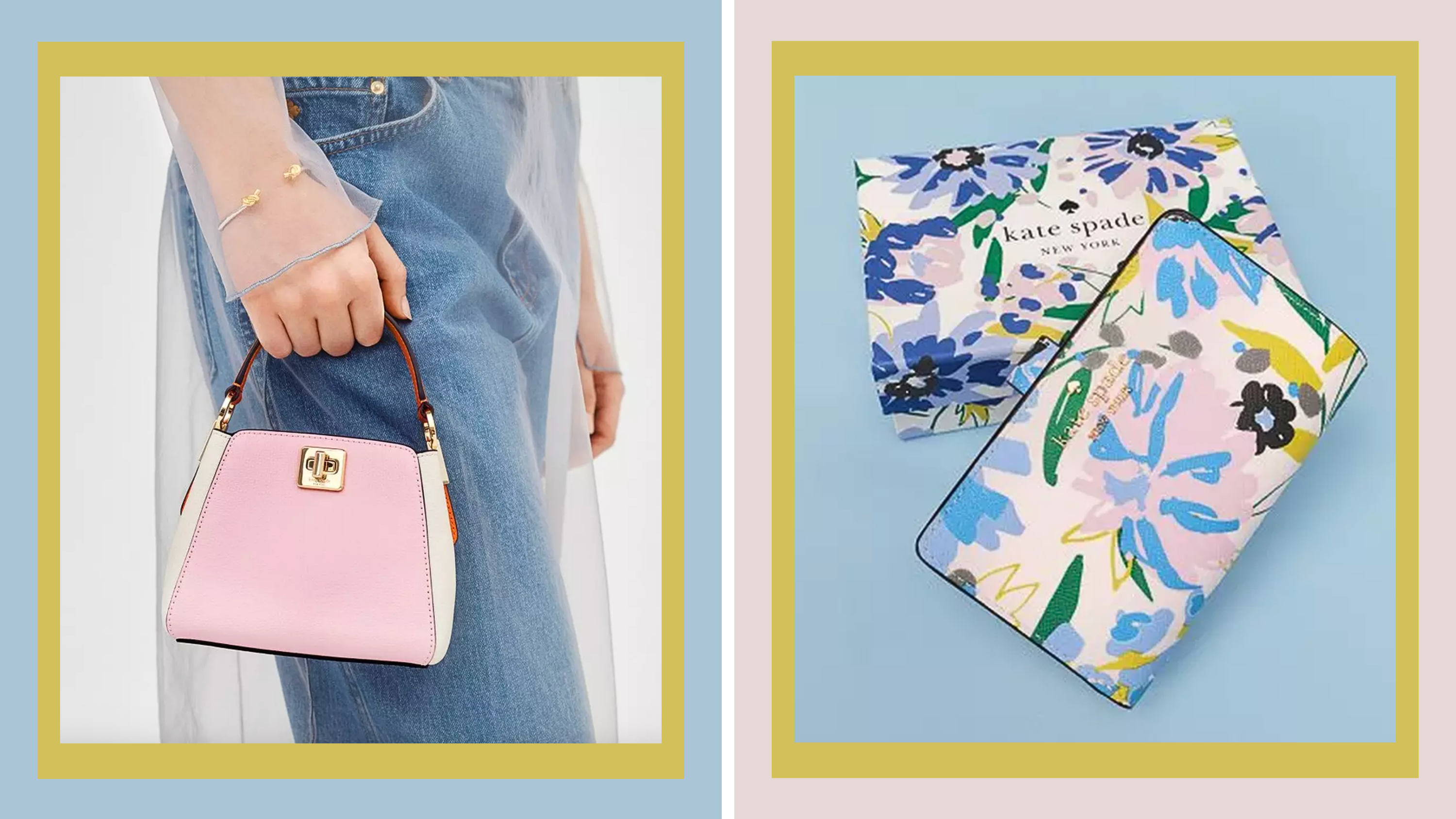 Kate Spade, Kate Spade Outlet, Mothers Day, Mothers Day gifts, designer handbags, purses, accessories, sale, discounts, gifts for mom, spring purse, pajamas, gemstone pendant, Kate Spade New York, Phoebe Small Top Handle Bag, Spot the Spade Studded Hinged Bangle, Disney, Minni Bag Charm
