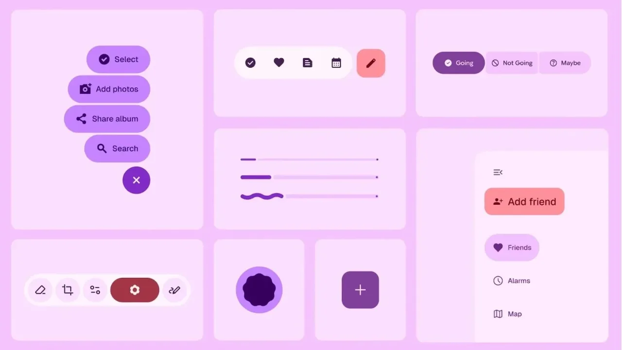 Android Material 3 Expressive, Android redesign, Material Design, Google I/O 2025, Android 16, user interface, UI design, usability, inclusive design, Android update, Google apps, mobile design, status bar icons, quick settings panel, accessibility, age-related design, Clock app
