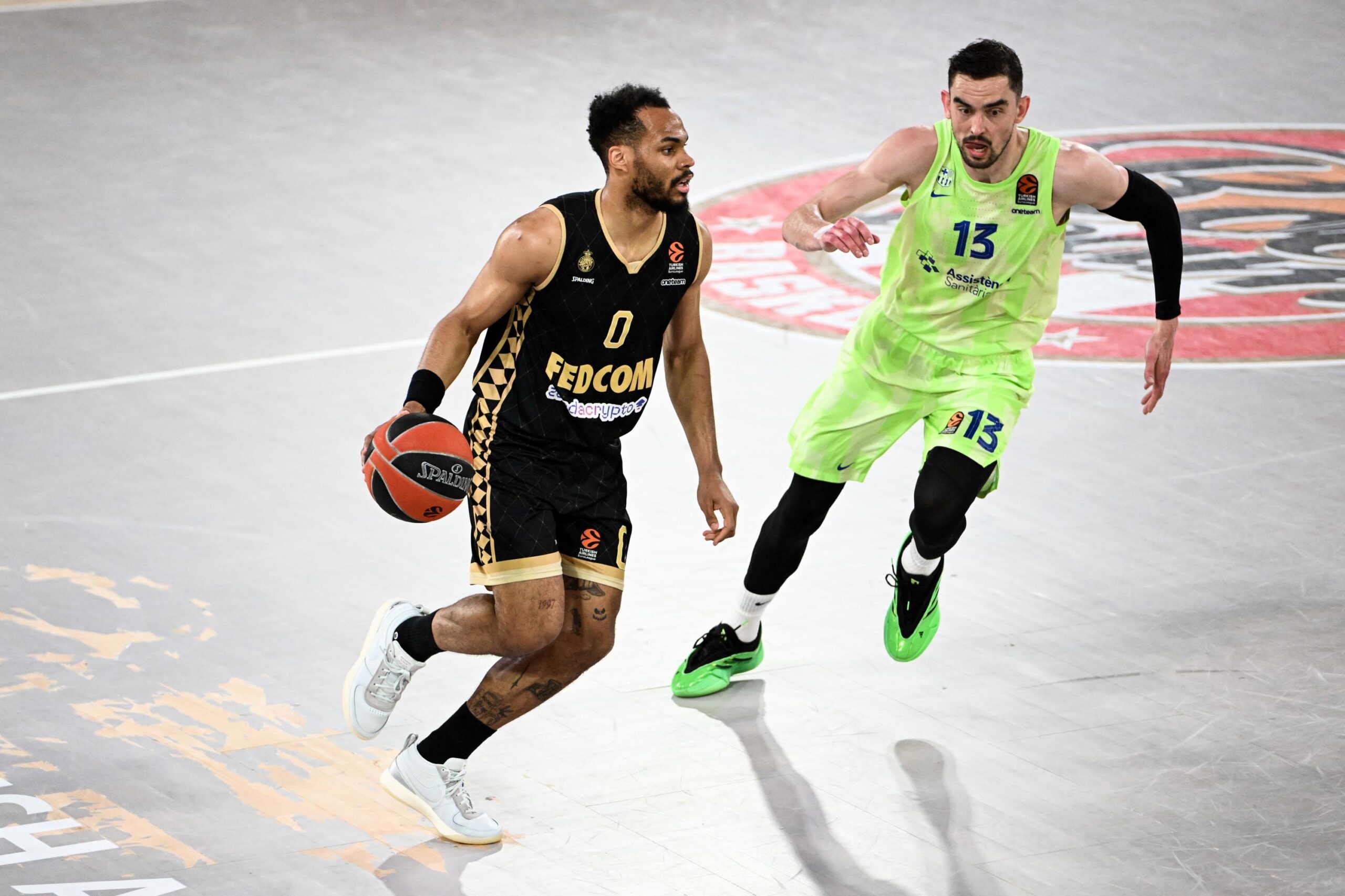 Monaco Basket, EuroLeague, Final Four, Georgios Papagiannis, Mike James, Vassilis Spanoulis, Olympiakos, FC Barcelona, basketball, playoffs, French basketball, Abou Dhabi
