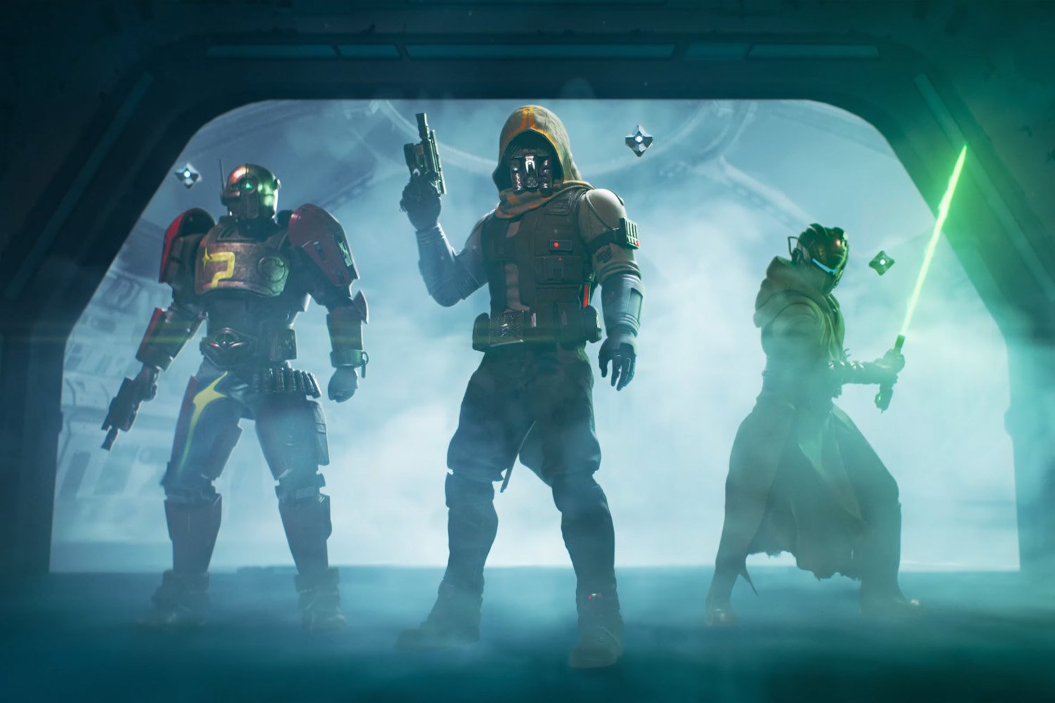 Destiny 2, Renegades, Star Wars, crossover, Bungie, Edge of Fate, season reveal, Han Solo, blaster pistol, lightsaber, Fortnite, The Witcher, Mass Effect, Imperial Troopers, Fate Saga, Disney, gaming, September 9, December 2, meta keywords
