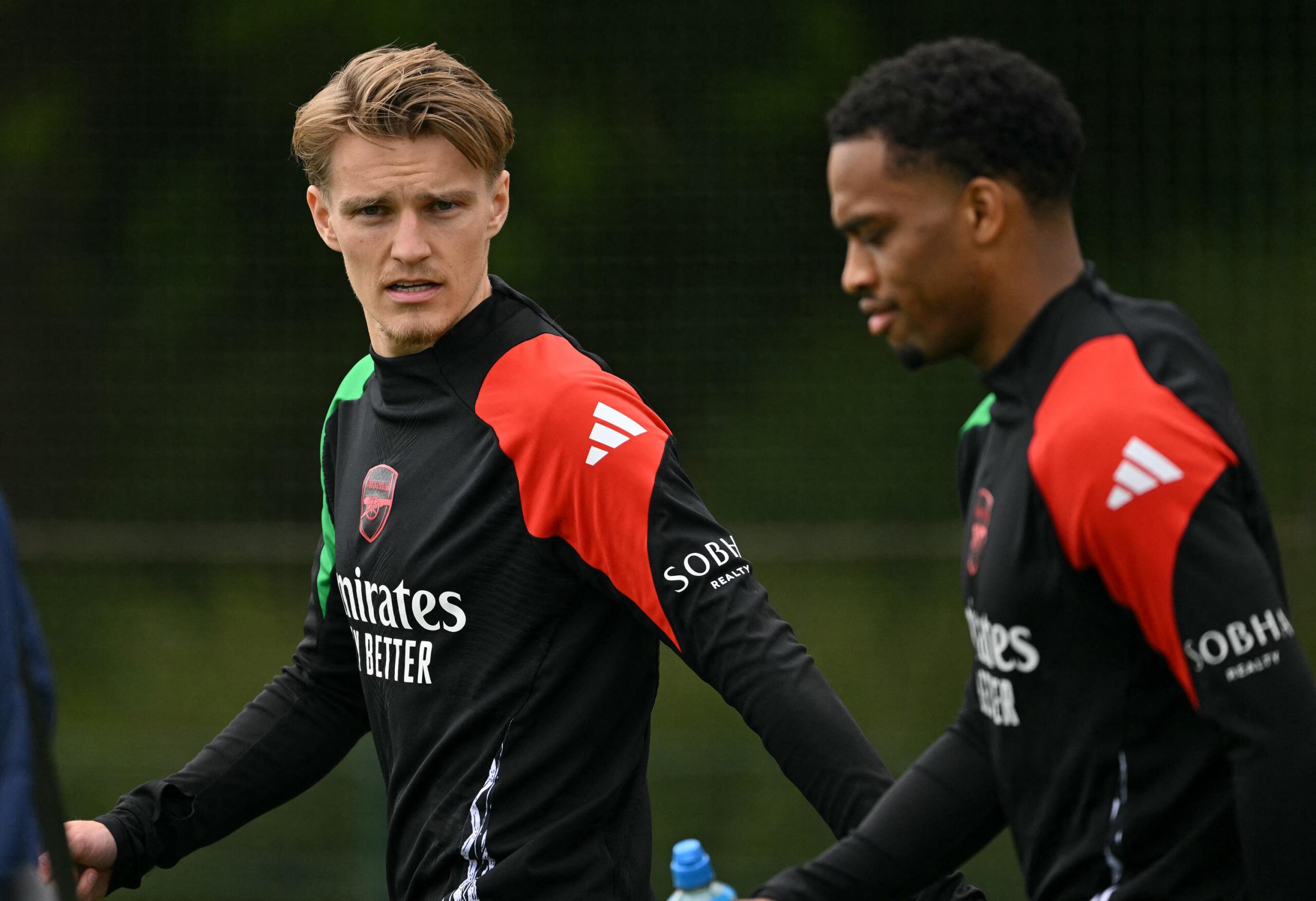 Jurriën Timber, Riccardo Calafiori, Arsenal, injury return, Champions League, Paris Saint-Germain, PSG, Mikel Arteta, Myles Lewis-Skelly, Thomas Partey, training, Colney, Parc des Princes, semi-final, football, soccer
