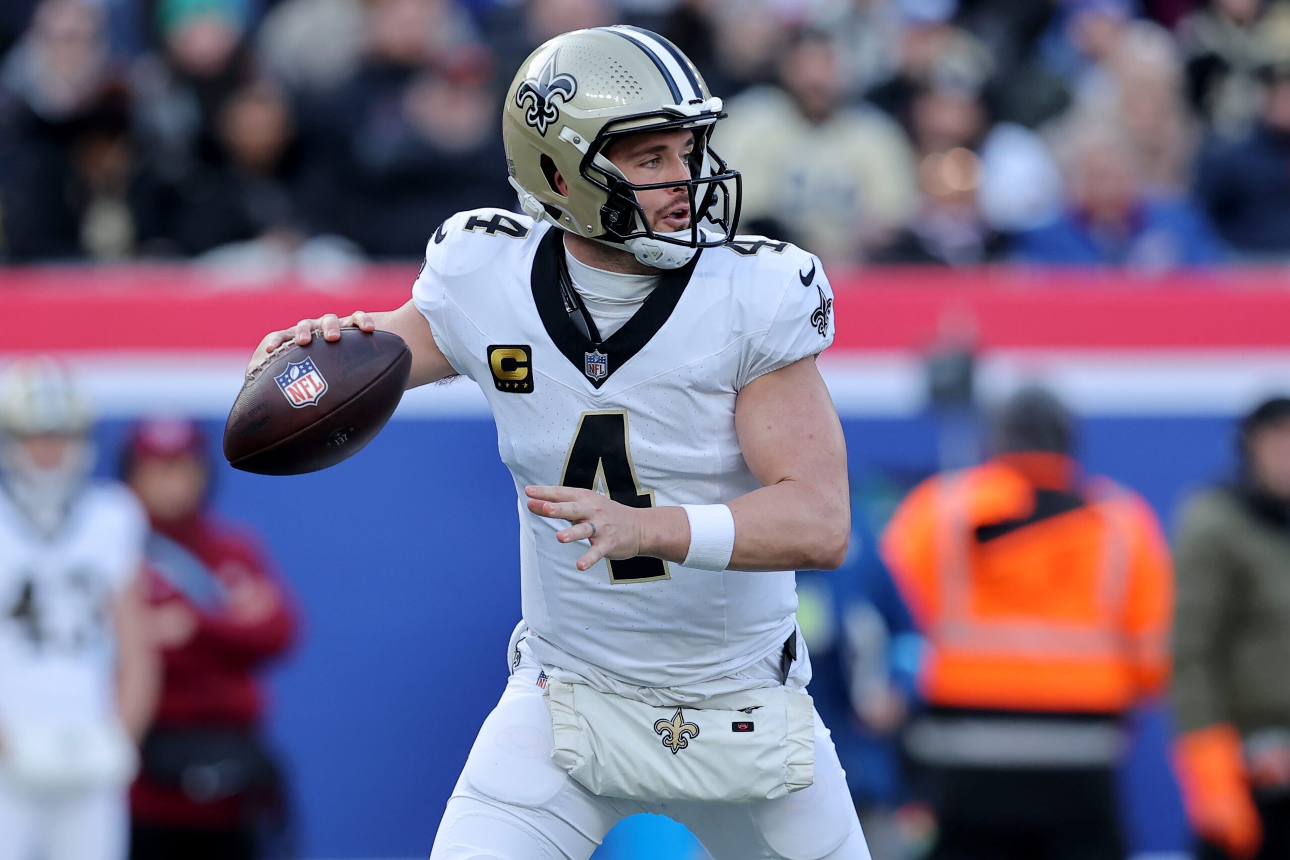 Derek Carr, New Orleans Saints, NFL, shoulder injury, surgery, Tyler Shough, Kellen Moore, 2025 NFL Draft, Alvin Kamara, Jane Slater, NFL Network, Saints quarterback, NFL offseason
