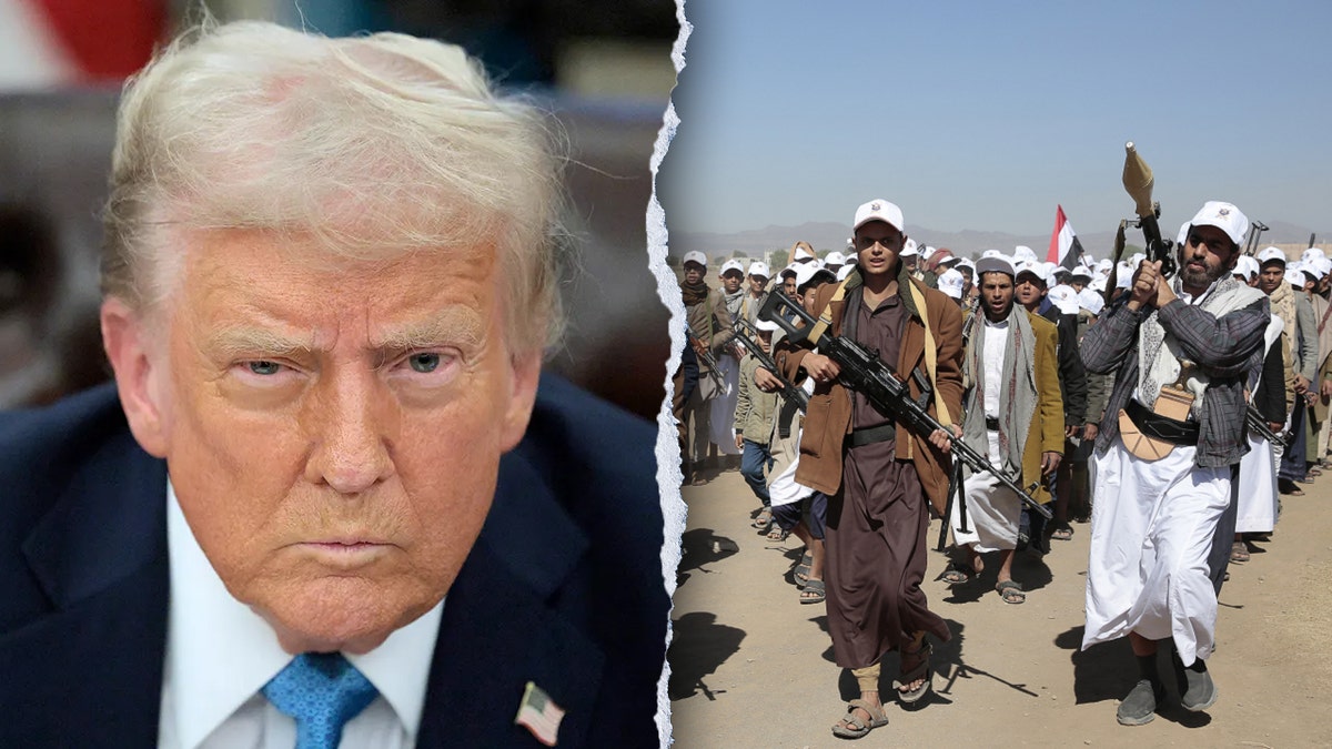 Donald Trump, Houthis, Yemen, bombing campaign, Marco Rubio, Red Sea, freedom of navigation, Israel, Sanaa, Iranian aid, Houthi attacks, shipping, U.S. Central Command, terrorist group, evacuation, airport, missile strikes
