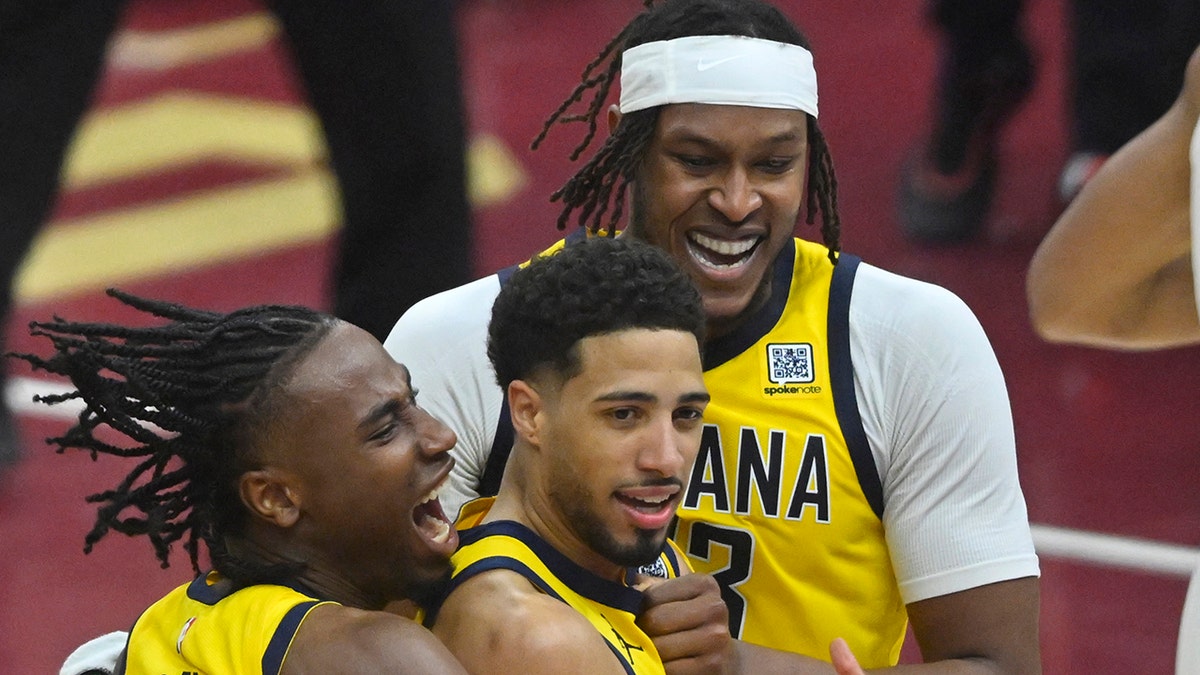 Indiana Pacers, Cleveland Cavaliers, NBA Playoffs, Tyrese Haliburton, Donovan Mitchell, Aaron Nesmith, Pascal Siakam, Eastern Conference, basketball, Game 1, Game 2, upset, comeback, injury, Evan Mobley, De'Andre Hunter, Darius Garland, Fox News Sports

