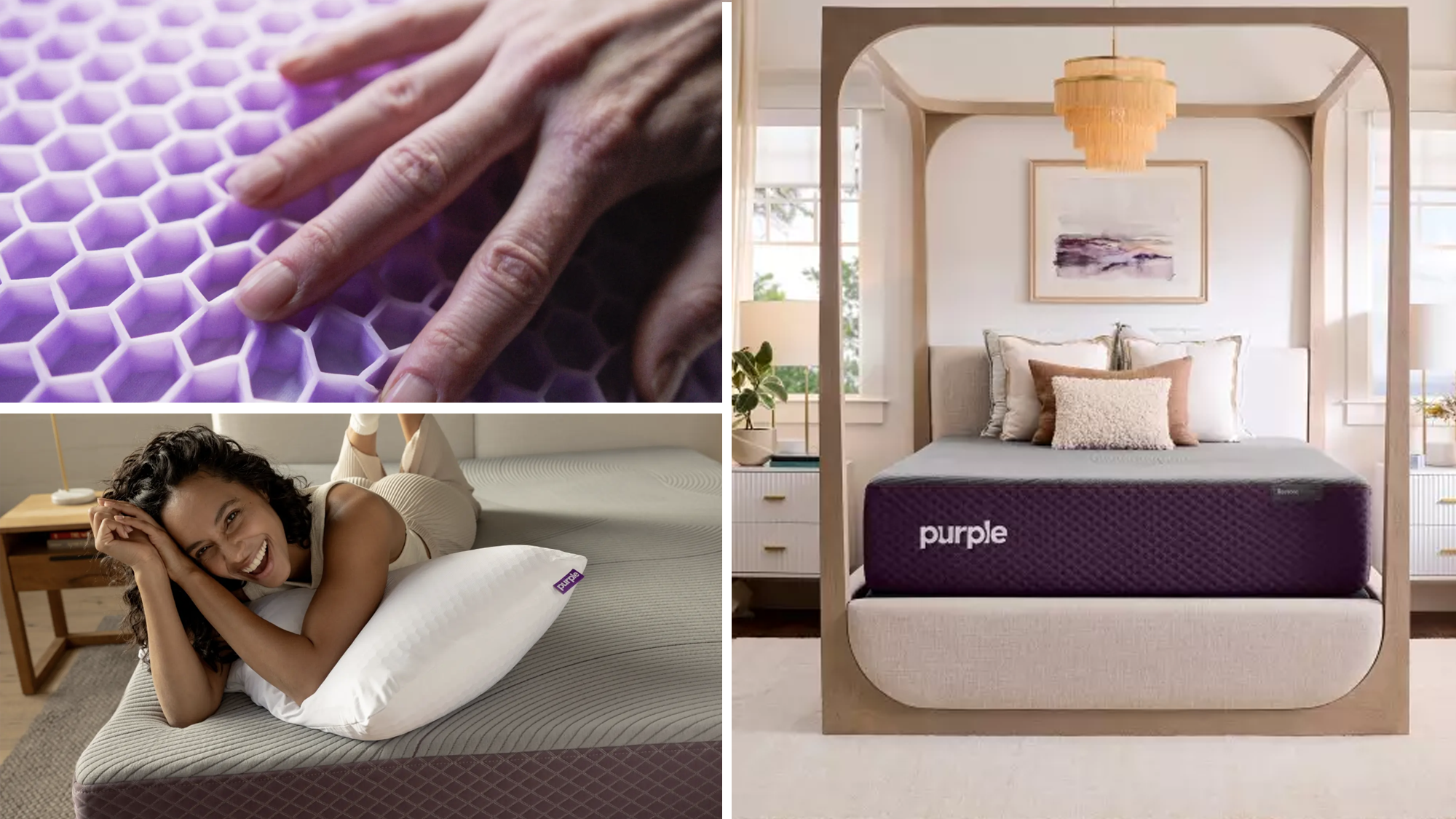 Purple mattress, Memorial Day sale, mattress deals, queen size mattress, GelFlex Grid, pressure relief, side sleepers, 100-night trial, 10-year warranty, washable cover, heating pad, Saatva, Nectar, Sleep Number, mattress discount, bedding sale, sleep accessories
