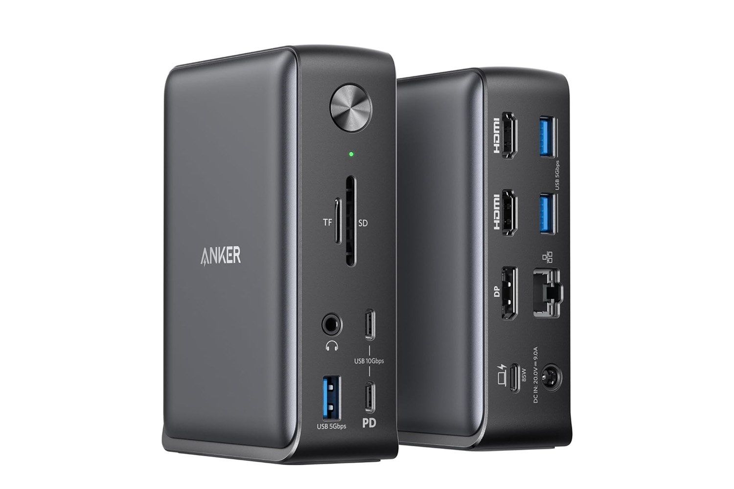 docking station, USB-C hub, Anker docking station, laptop accessories, multiple monitor setup, desk organization, charging station, USB ports, HDMI ports, SD card reader, microSD card reader, Ethernet port, Amazon sale, tech deals, laptop peripherals
