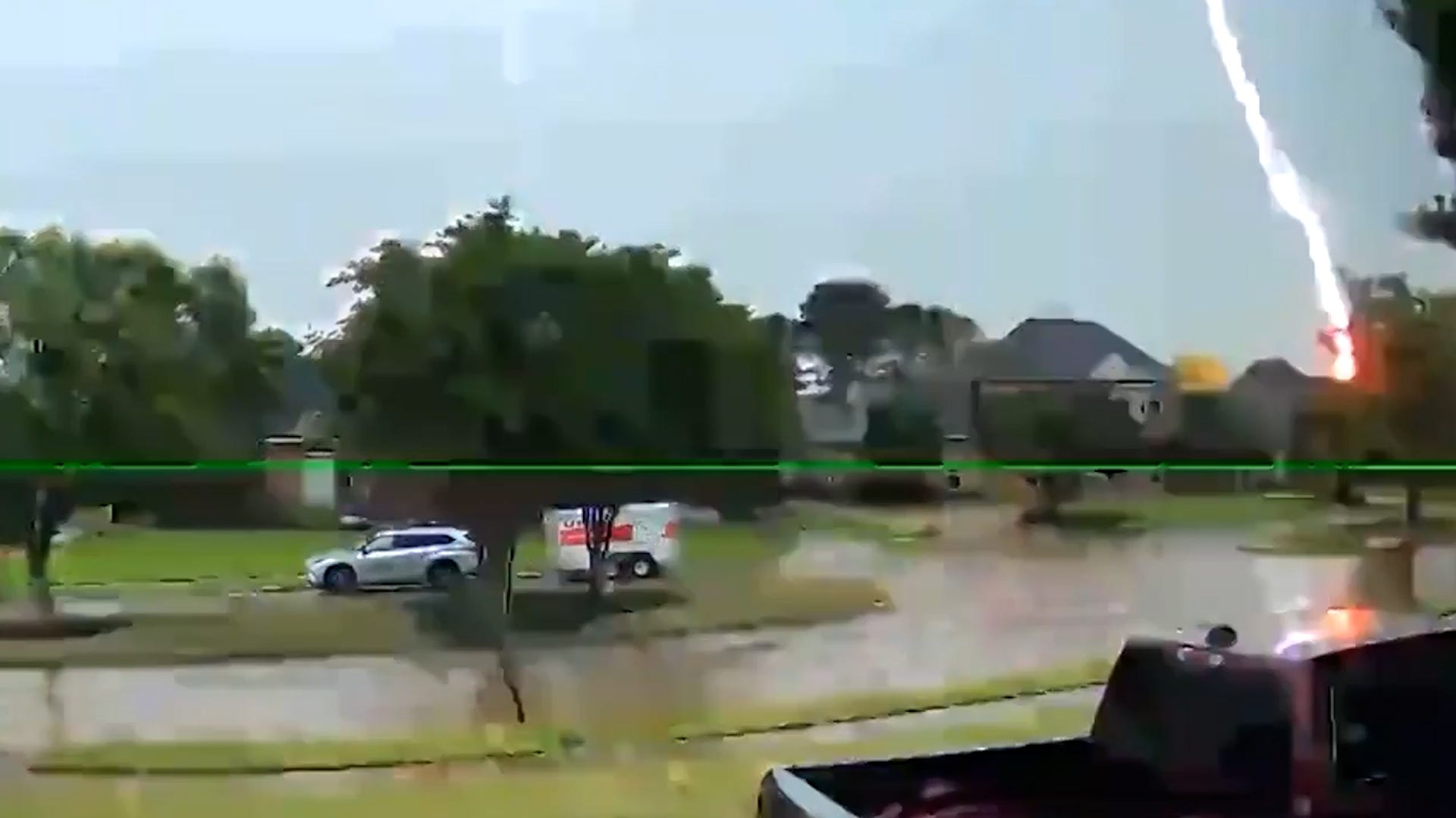 lightning strike, Colleyville, Texas, house fire, Annie Dries, Eric Dries, GoFundMe, severe weather, flash flood, Gulf Coast, Taylor Ardrey, WFAA, Dallas, home destroyed, displaced family
