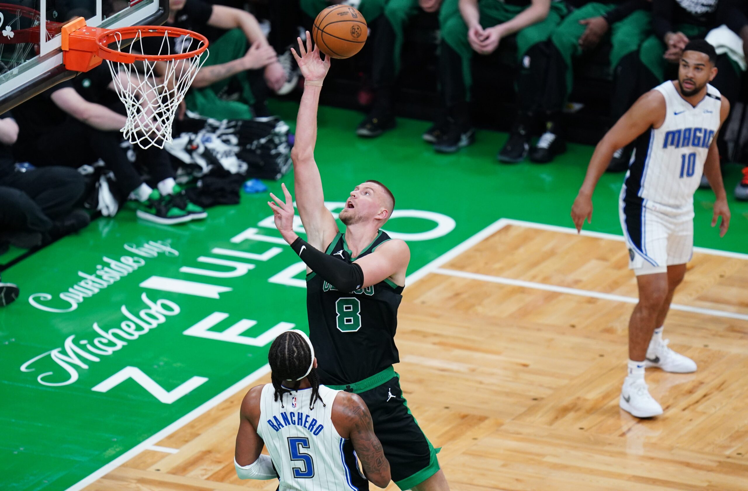 Boston Celtics, Kristaps Porzingis, Tingus Pingus, New York Knicks, NBA Playoffs, Eastern Conference Semifinals, Injury Update, Game 2, Availability, Day-to-Day, Upper Respiratory Illness, Celtics vs. Knicks, NBA, Basketball
