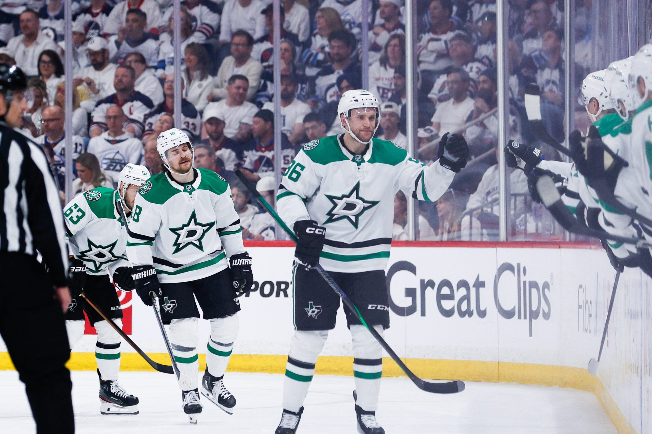Mikko Rantanen, Dallas Stars, NHL Playoffs, hat trick, Winnipeg Jets, Game 1, playoff record, trade, Colorado Avalanche, Carolina Hurricanes, Nathan MacKinnon
