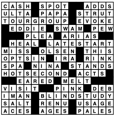 crossword, puzzle, new york times, NYT, Zhouqin Burnikel, Jared Goudsmit, Double Date, theme, answers, tour date, group date, late date, start date, hot date, second date, blind date, study date, meta keywords

