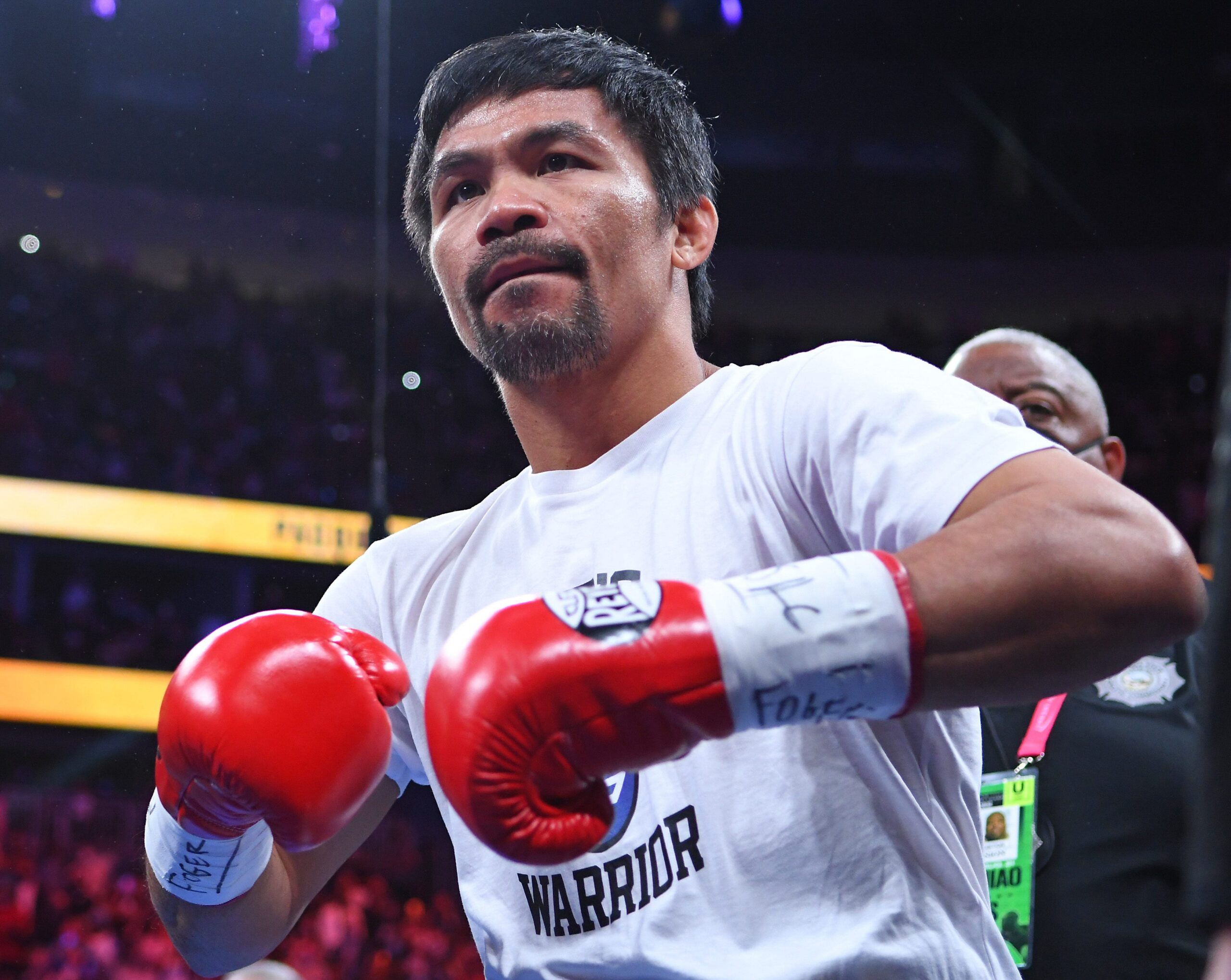 Manny Pacquiao, Mario Barrios, Boxing, WBC welterweight championship, boxing comeback, Pacquiao retirement, Pacquiao vs Barrios, Las Vegas boxing, Pacquiao political career, Yordenis Ugas, Floyd Mayweather Jr., boxing pay-per-view, boxing news, sports news, boxing legends
