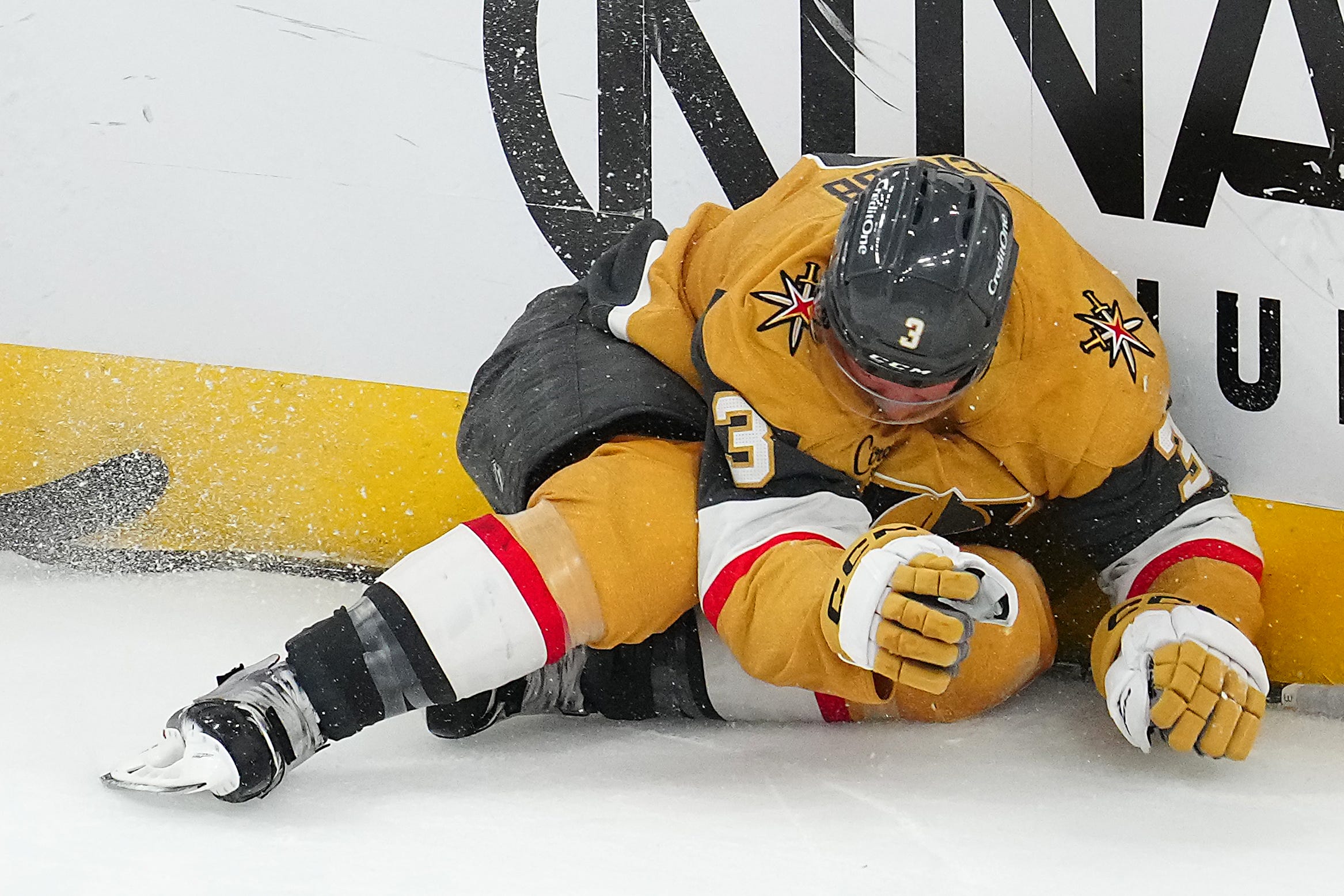 Vegas Golden Knights, Bruce Cassidy, Brayden McNabb, Edmonton Oilers, Connor McDavid, Leon Draisaitl, NHL Playoffs, overtime, tripping penalty, Nicolas Roy, Trent Frederic, Game 3, series lead, hockey, Viktor Arvidsson, injury.
