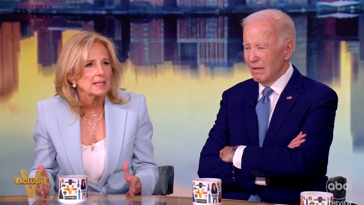 Joe Biden, Jill Biden, The View, mental decline, cognitive abilities, 2024 election, Donald Trump, Kamala Harris, Nancy Pelosi, debate performance, Robert Hur report, Lady MacBeth, political news, presidential fitness, Democratic Party, age concerns, White House, Alyssa Farah Griffin, Whoopi Goldberg, Sara Haines, media criticism, sexism, racism.
