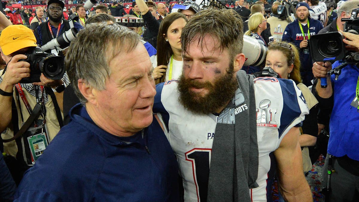 Julian Edelman, Bill Belichick, Jordon Hudson, New England Patriots, NFL, The Art of Winning, CBS News Sunday Morning, distractions, The Herd with Colin Cowherd, Super Bowl, Dudes on Dudes podcast, Hard Knocks, HBO, North Carolina, football, relationship, controversy, PR, Fox News
