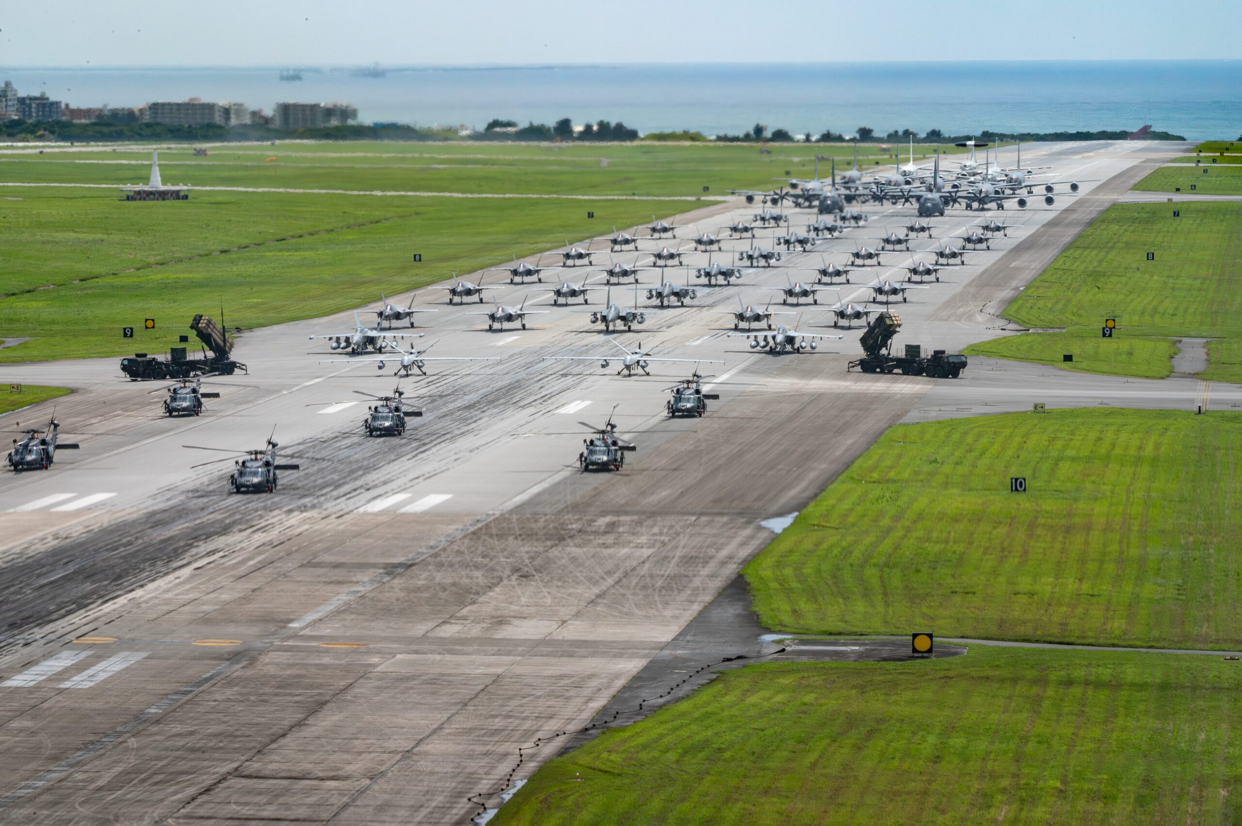 U.S. Military, Japan, Kadena Air Base, Elephant Walk, Indo-Pacific, China, Taiwan, Deterrence, Air Power, Military Exercise, Patriot Missiles, U.S. Air Force, U.S. Navy, U.S. Army, Geopolitics, East China Sea, Okinawa, Military Readiness, U.S.-China Relations, South China Sea
