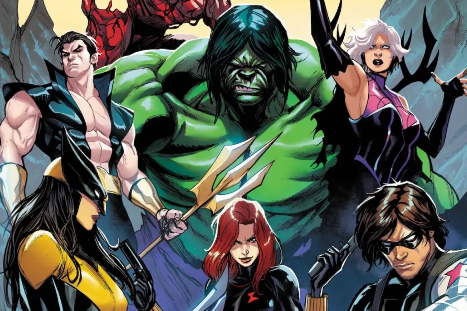 New Avengers, Marvel Comics, Sam Humphries, Ton Lima, Bucky Barnes, Revolution, Black Widow, Wolverine (Laura Kinney), Carnage (Eddie Brock), Hulk, Clea Strange, Namor, Killuminati, comic book, superhero team, news, release date, June 11
