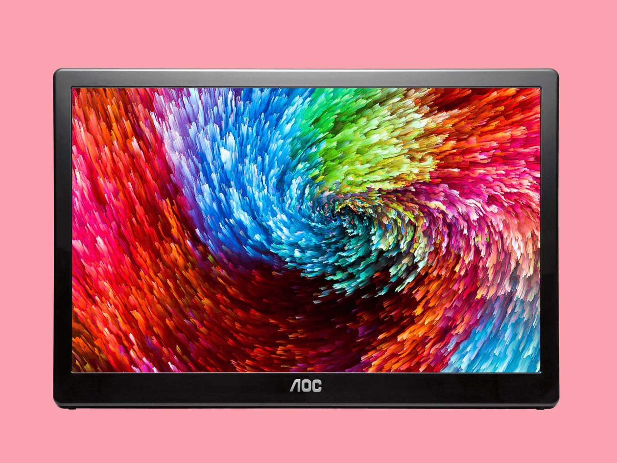 portable monitor, USB monitor, AOC monitor, second screen, travel monitor, external monitor, 15.6 inch monitor, cheap monitor, budget monitor, monitor deal, open box monitor, StackSocial, E1659FWU, productivity, remote work, dual screen, display
