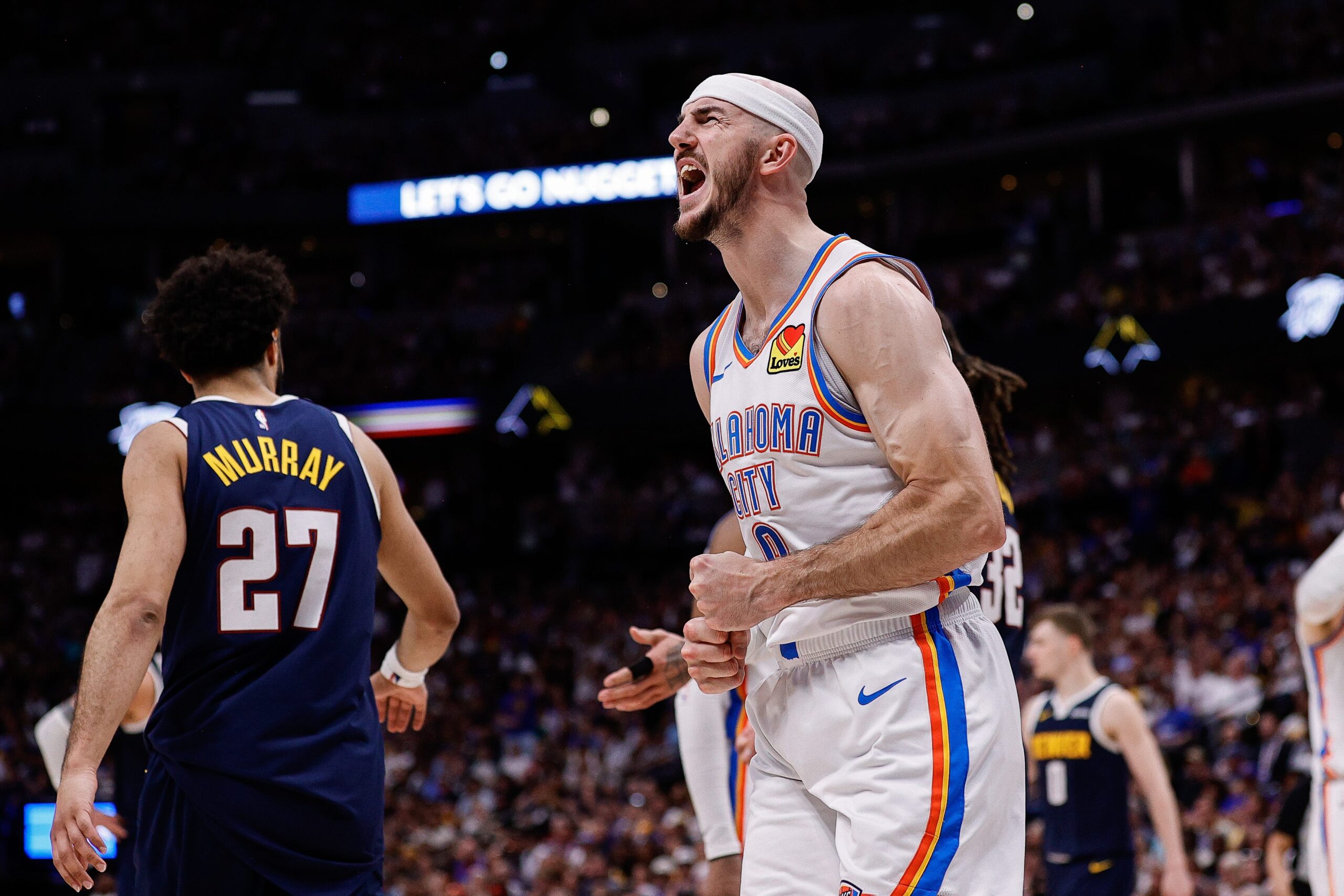 NBA Playoffs, Oklahoma City Thunder, Denver Nuggets, Game 4, Western Conference Semifinals, Shai Gilgeous-Alexander, Nikola Jokic, Series Tied, Basketball, Defense, Winning Ugly, Key Performers, Game Analysis, 2025 NBA Schedule, Scores, Cason Wallace, Aaron Wiggins, Alex Caruso, Jalen Williams, Michael Porter Jr. injury
