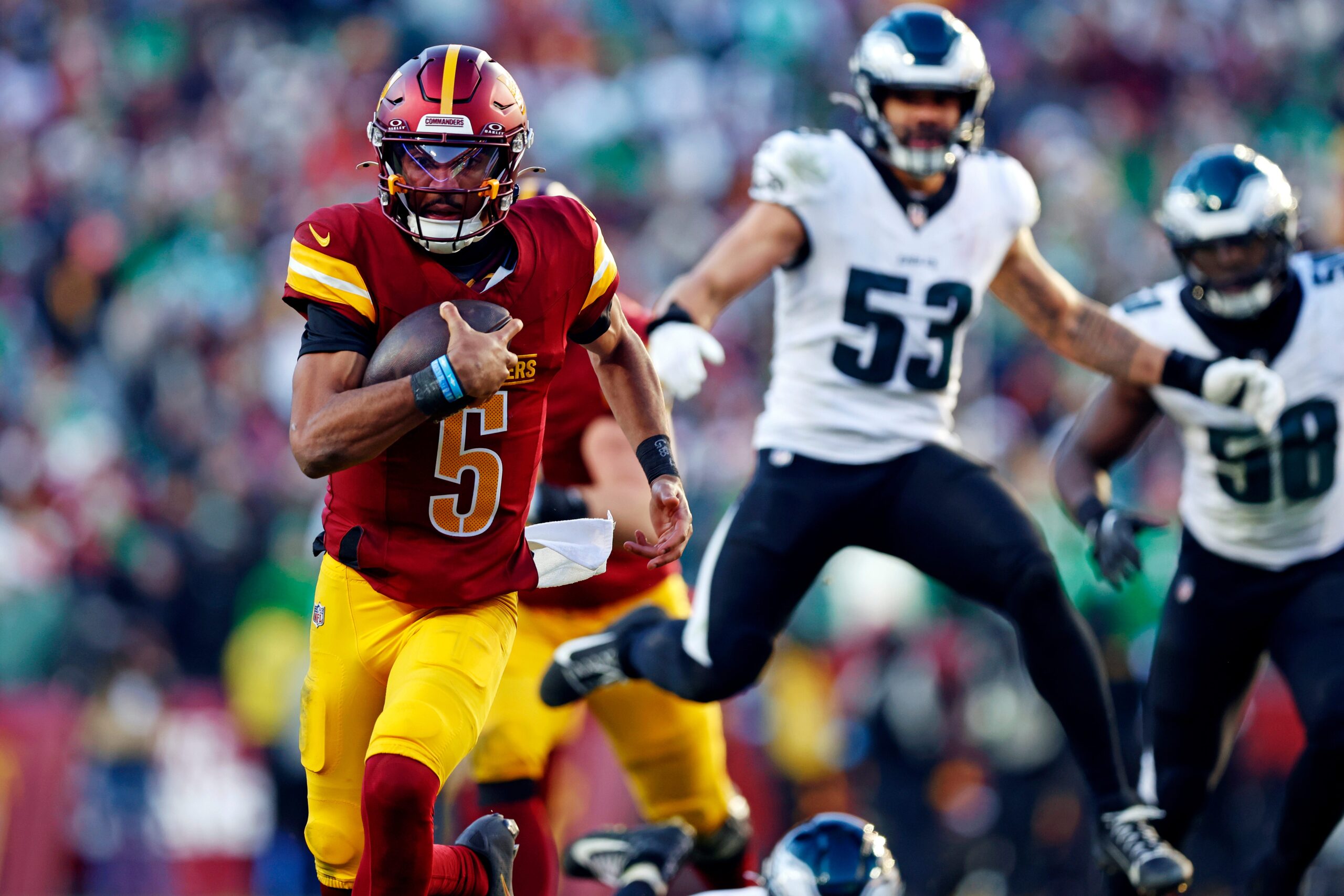 Washington Commanders, 2025 NFL Season, NFL Predictions, Super Bowl Contender, Jayden Daniels, Dan Quinn, Laremy Tunsil, Deebo Samuel, NFL Schedule, Strength of Schedule, Playoff Teams, NFL Analysis, USA TODAY Sports, Commanders Tickets
