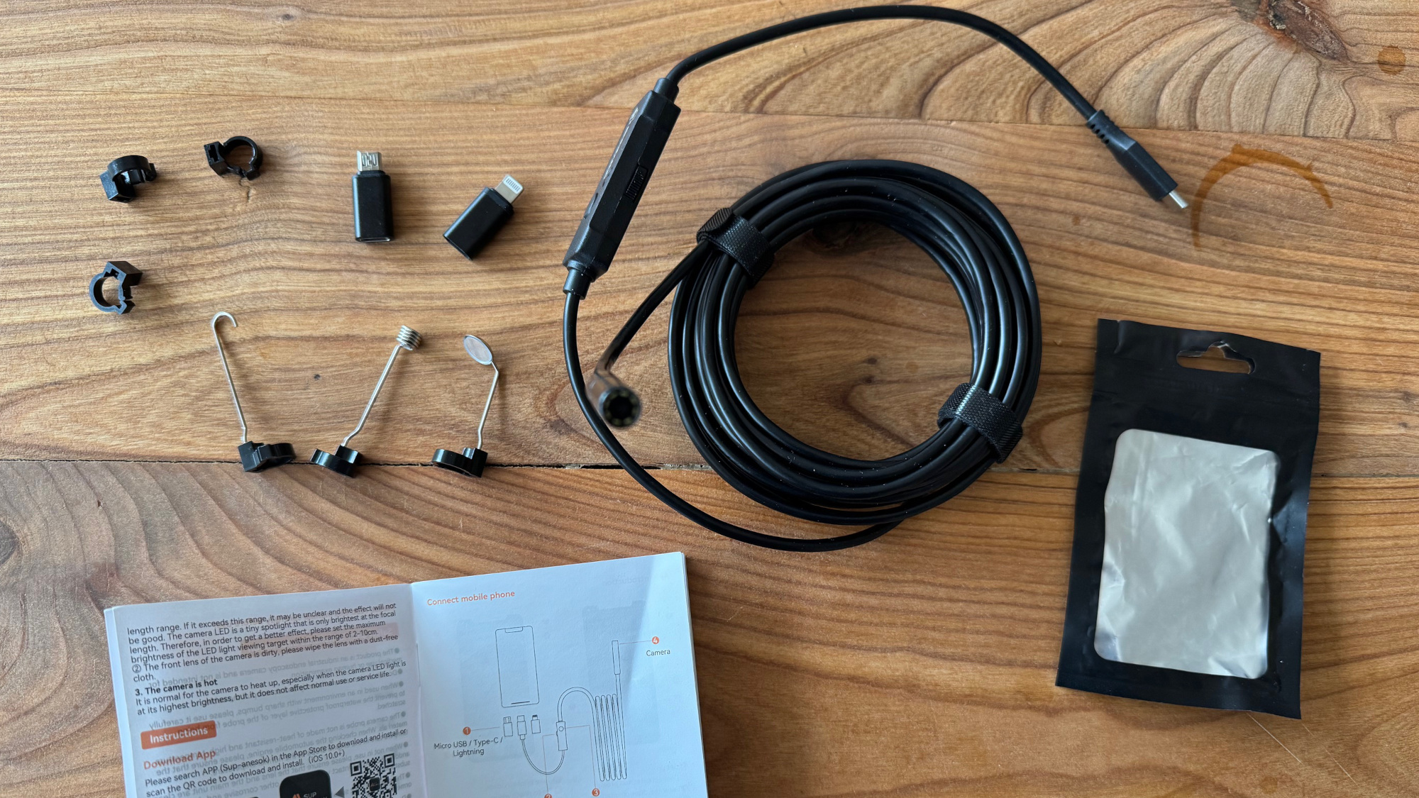 endoscope camera, USB-C endoscope, phone endoscope, inspection camera, borescope, gadget review, tool review, Ennover endoscope, automotive inspection, appliance inspection, model railway, home improvement, DIY, hidden spaces, hard-to-reach places, leak detection, retrieval tool, small parts, mobile accessories
