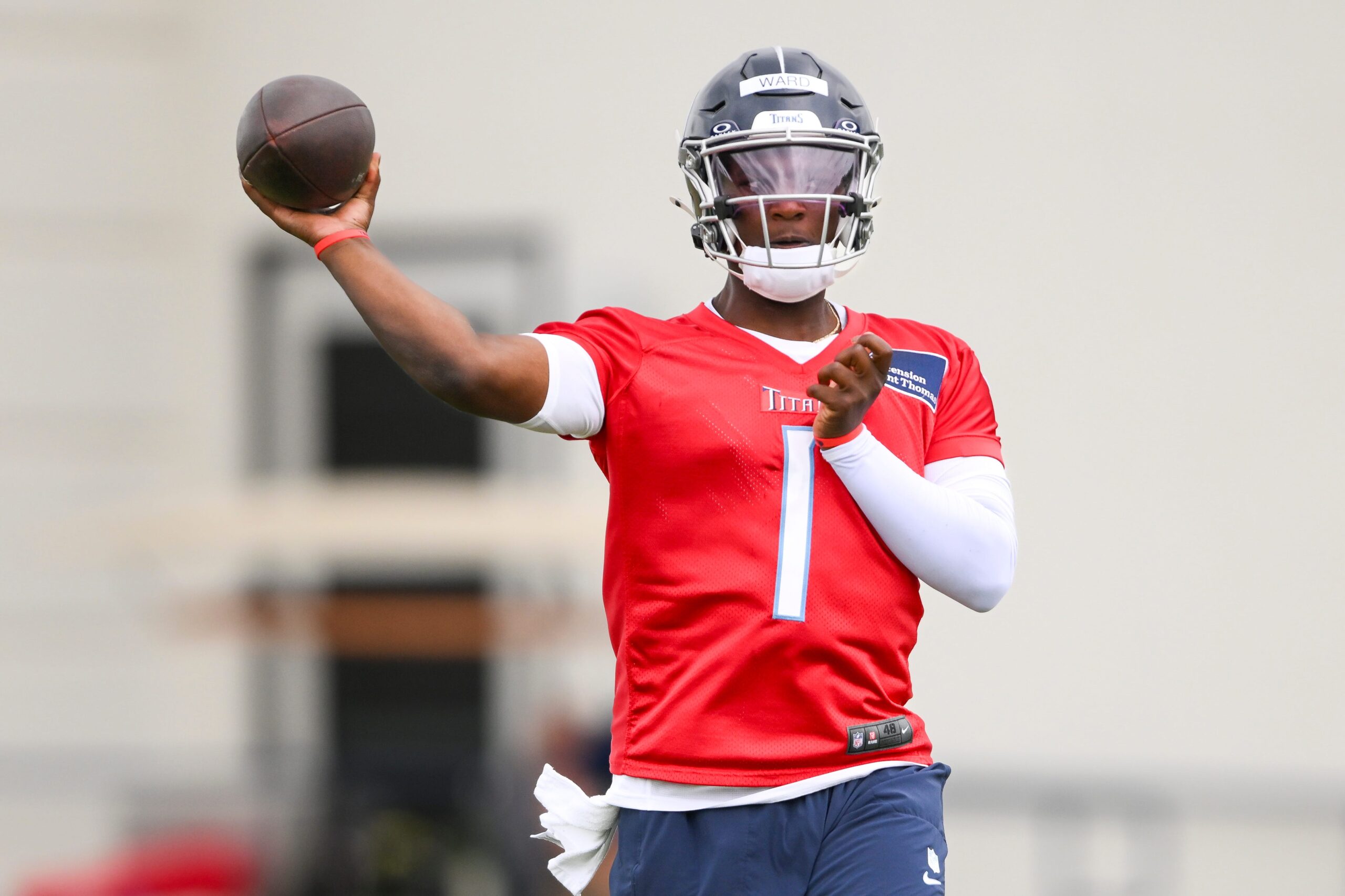Cam Ward, Tennessee Titans, quarterback, NFL, rookie minicamp, 2025 NFL Draft, Brian Callahan, Will Levis, leadership, AFC South, football, Tyler Dragon, USA TODAY Sports
