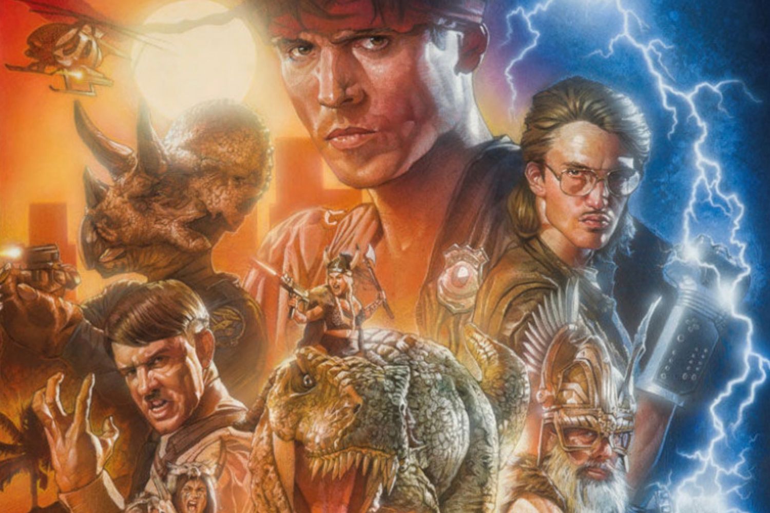 Kung Fury, Kung Fury: The Movie, Kung Fury 2, David Sandberg, Arnold Schwarzenegger, Michael Fassbender, David Hasselhoff, 1980s action, sci-fi, parody, leaked footage, legal battle, visual effects, Jorma Taccone, Alexandra Shipp, Adolf Hitler, dinosaurs, mechs, time travel, talking Lamborghini, mullet, promo video, Deadpool, meta
