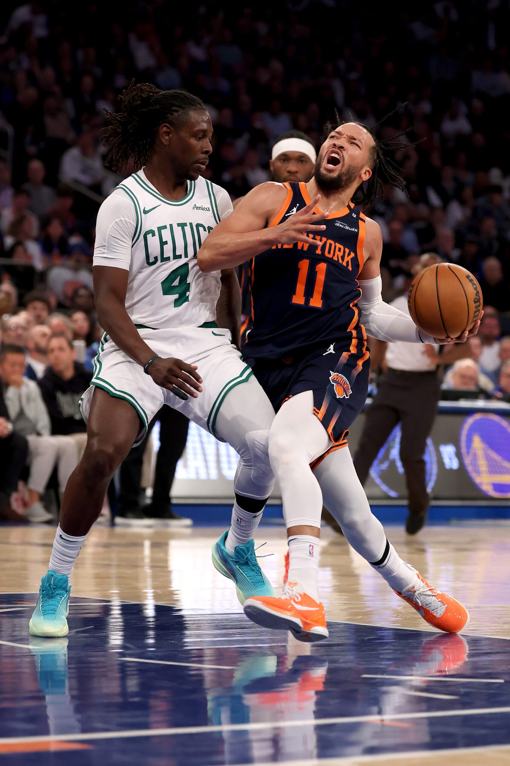 New York Knicks, Boston Celtics, NBA Playoffs, Eastern Conference Semifinals, Jalen Brunson, Mikal Bridges, Tom Thibodeau, Jayson Tatum, Game 4, Knicks vs Celtics, NBA, basketball, playoff series, Madison Square Garden, Karl-Anthony Towns, OG Anunoby
