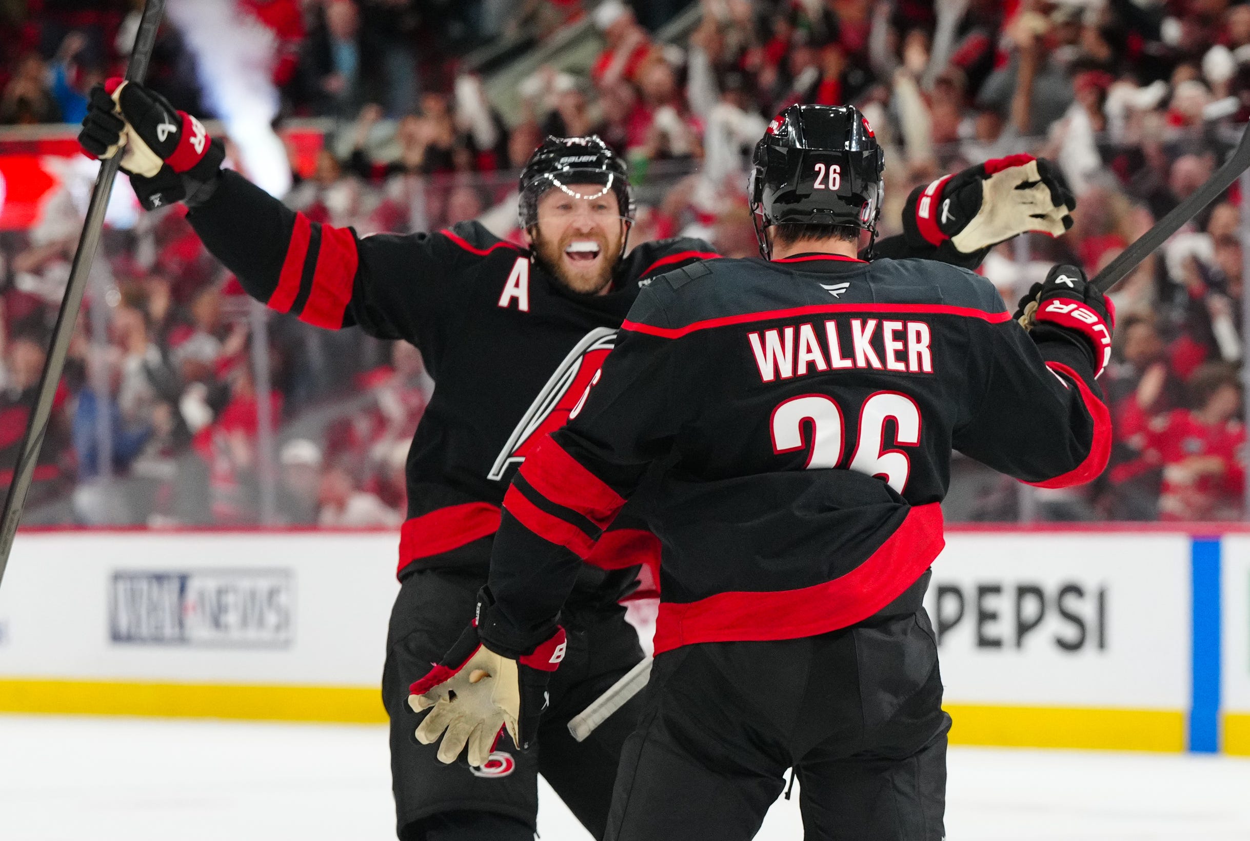 Carolina Hurricanes, Washington Capitals, Stanley Cup Playoffs, Game 4, Eastern Conference Final, Sean Walker, Taylor Hall, Shayne Gostisbehere, Seth Jarvis, Andrei Svechnikov, Frederik Andersen, Jakob Chychrun, Alex Ovechkin, Logan Thompson, Jesperi Kotkaniemi, Eric Robinson, Jordan Martinook, Sebastian Aho, Jack Roslovic, Rasmus Sandin, NHL, hockey, playoff series
