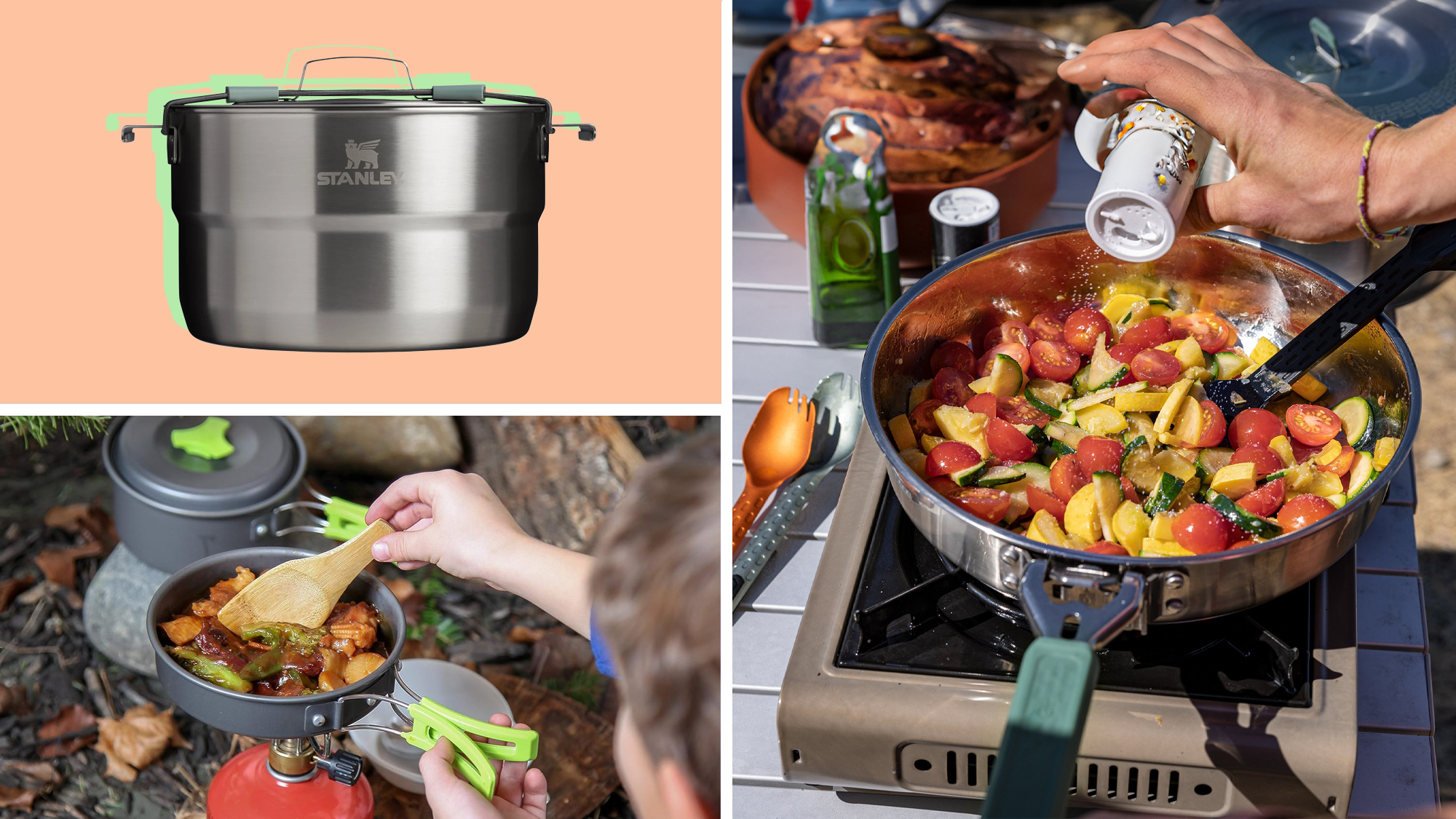 Camping cookware, camping cookware sets, best camping cookware, compact cookware, durable cookware, versatile cookware, outdoor cooking, camping essentials, camping gear, Amazon, REI, Stanley, tableware, outdoor meals, Memorial Day deals, Father's Day gift, affordable cookware, portable grill, Coleman grill, Memorial Day weekend
