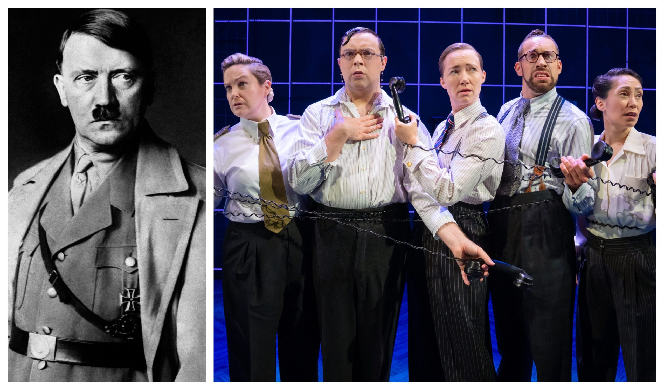Operation Mincemeat, Broadway, musical, World War II, comedy, British spies, Nazi Germany, Allied invasion, Sicily, true story, review, Tony Awards, SpitLip, theater, Natasha Hodgson, David Cumming, Zoë Roberts, Felix Hagan, Mincefluencers, James Bond, Ian Fleming, MI5, Jean Leslie, Hester Leggatt, Glyndwr Michael, Golden Theatre, theater review
