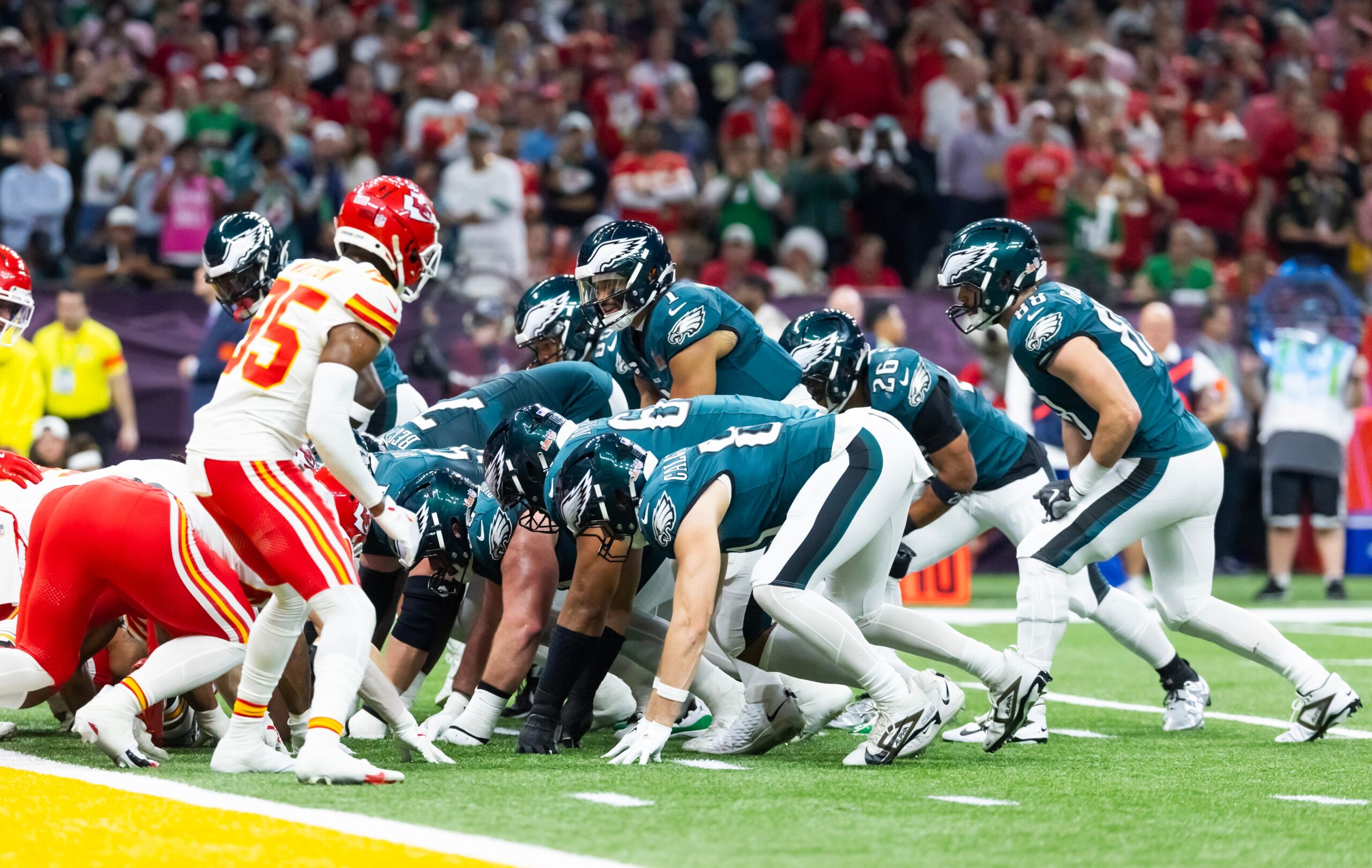 Philadelphia Eagles, tush push, NFL rule change, league meetings, Jeffrey Lurie, health and safety, quarterback sneak, play ban, schedule release, Green Bay Packers, Dallas Cowboys, Chicago Bears, Washington Commanders, Rich McKay, NFL competition committee, football aesthetics, rugby play

