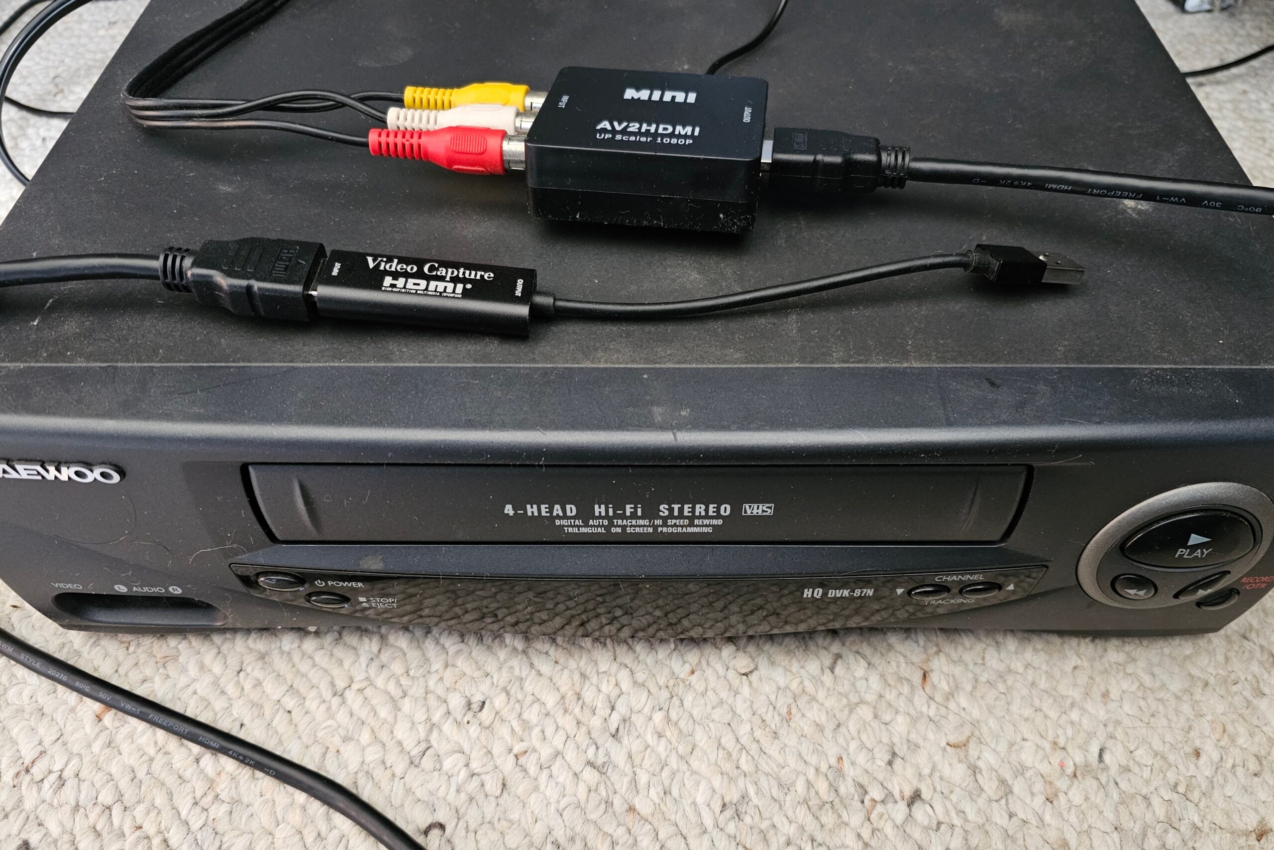 VHS, digitize, video, capture card, OBS, VCR, composite to HDMI, streaming, tech tips, cord cutting, convert VHS to digital, Open Broadcaster Software, Jared Newman, TechHive, PCWorld, Advisorator, video recording, video editing, USB capture card
